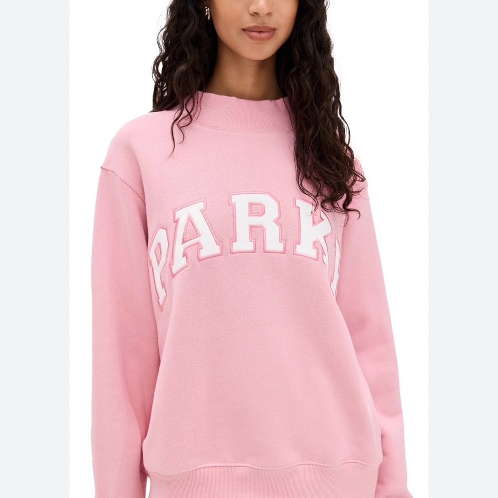Parke Bubblegum Varsity Mock Neck Sweatshirt